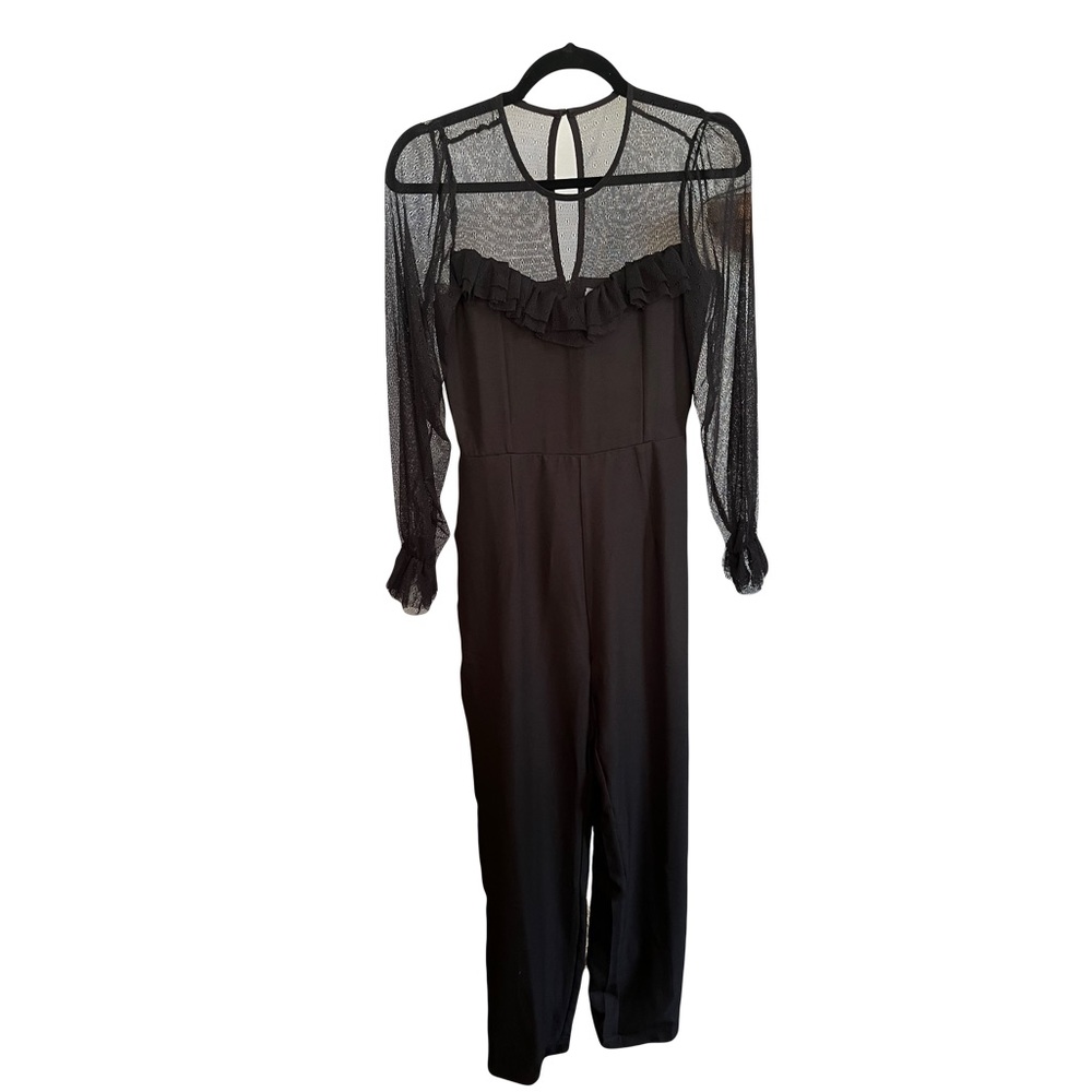 Ali and Jay Black Stretch Jumpsuit with Lace Top